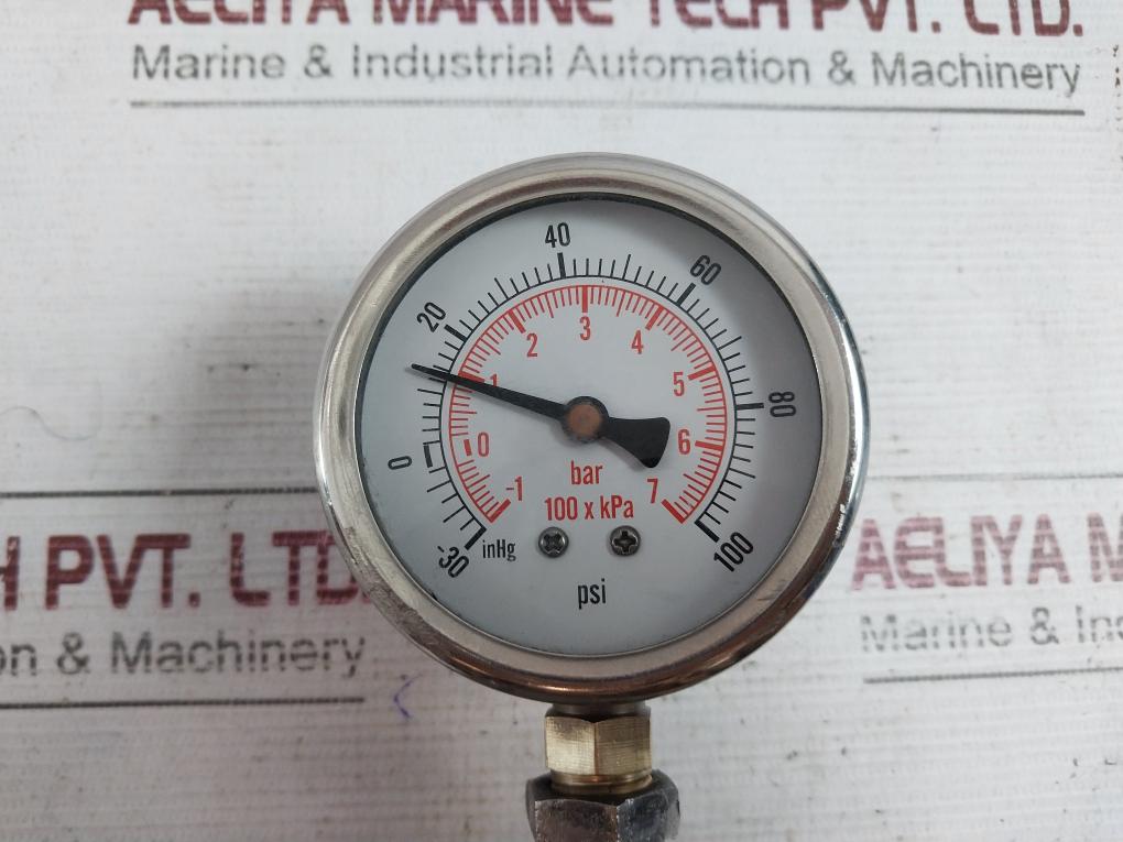 Lemag Ls 17557 Pressure Indicator Inhg -30 To 100Psi -1 To 7Bar 100 X Kpa