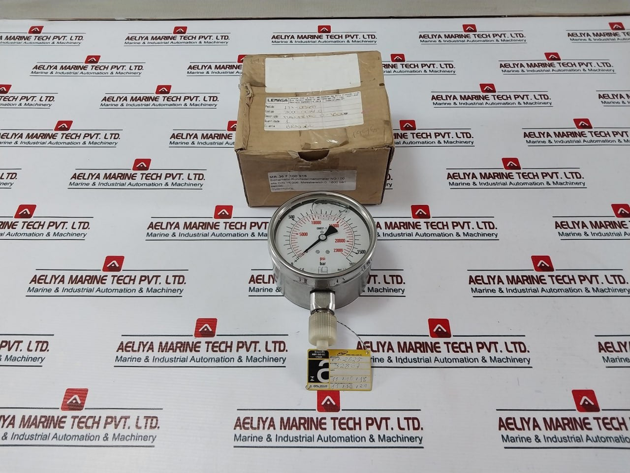 Lemasa 0-1600 Bar Safety Tubular Pressure Gauge 0-23000 Psi