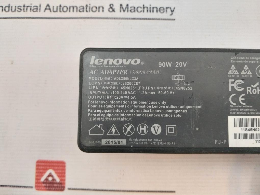 Lenovo Adlx90Nlc3A Adapter Input 100-240Vac 1.2Max 50-60Hz