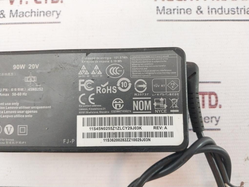 Lenovo Adlx90Nlc3A Adapter Input 100-240Vac 1.2Max 50-60Hz