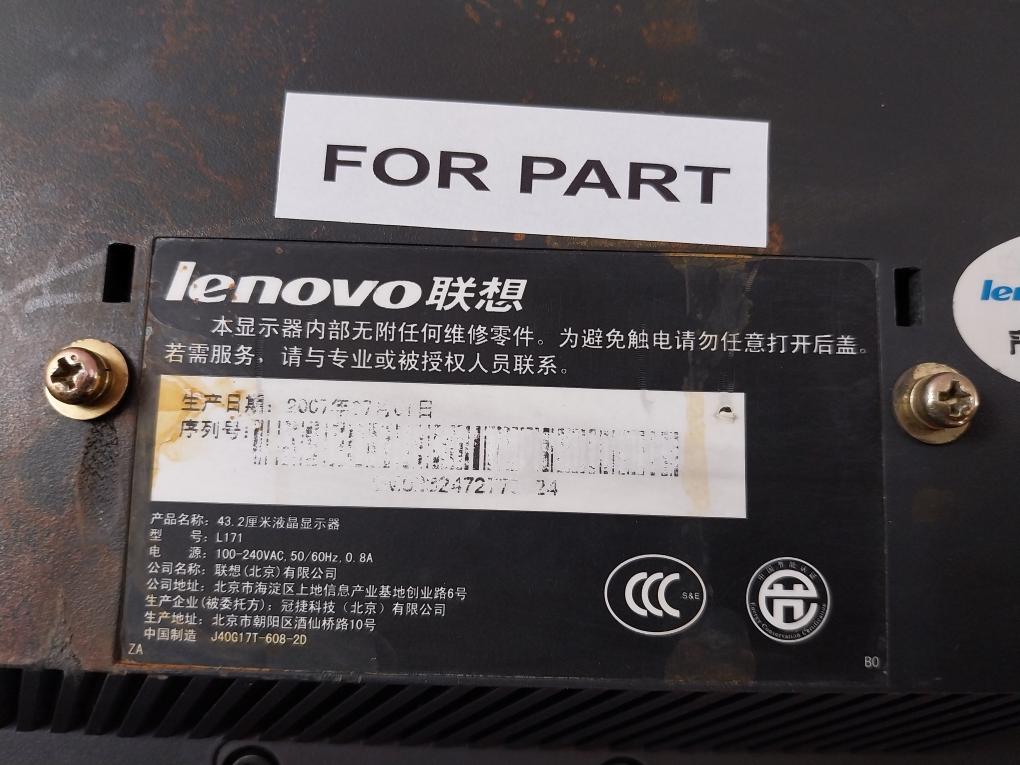 Lenovo L171 43.2Cm Lcd Monitor 100-240Vac
