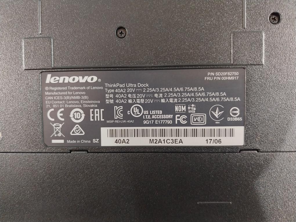 Lenovo Sd20F82750 Thinkpad Ultra Dock With Power Supply Adapter Adlx90Nlc3A