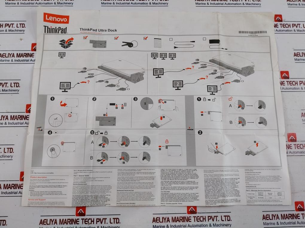 Lenovo Sd20F82750 Thinkpad Ultra Dock With Power Supply Adapter Adlx90Nlc3A