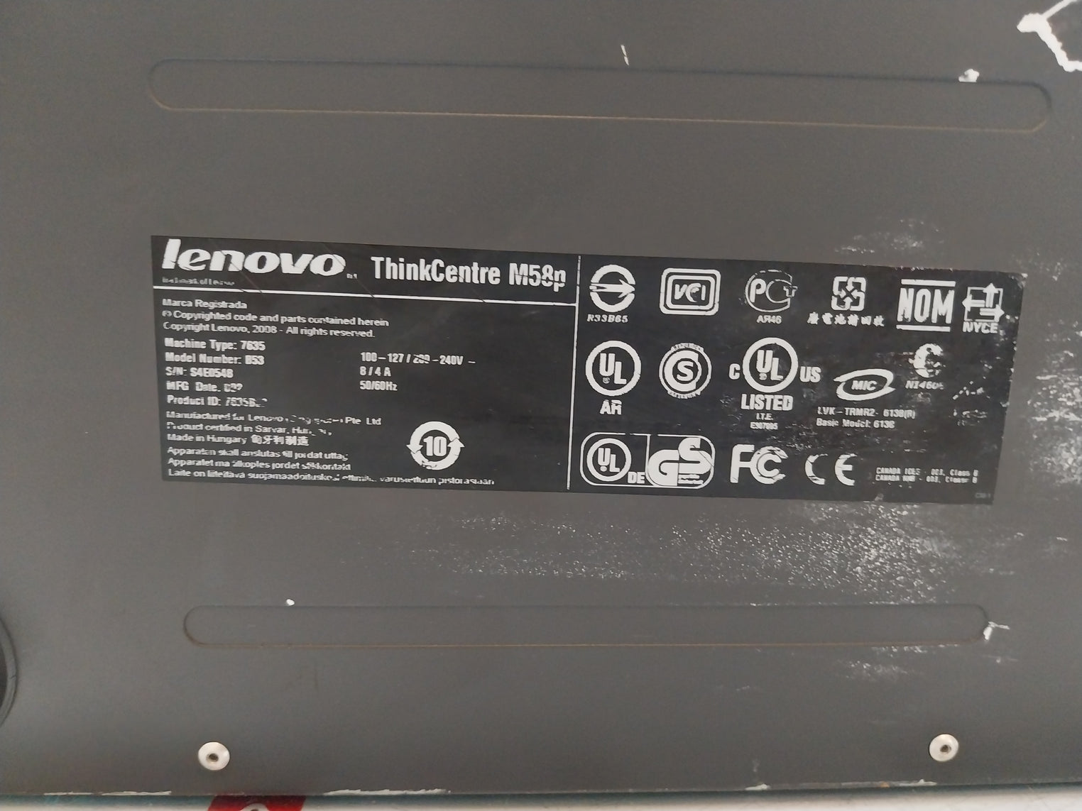 Lenovo Thinkcentre M58P Desktop Computer Intel Core Vpro Windows
