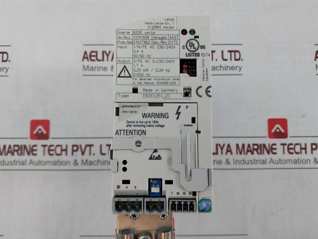 Lenze E82Ev251_2C 8200 Vector Frequency Inverter Ver 4A37 016379620175