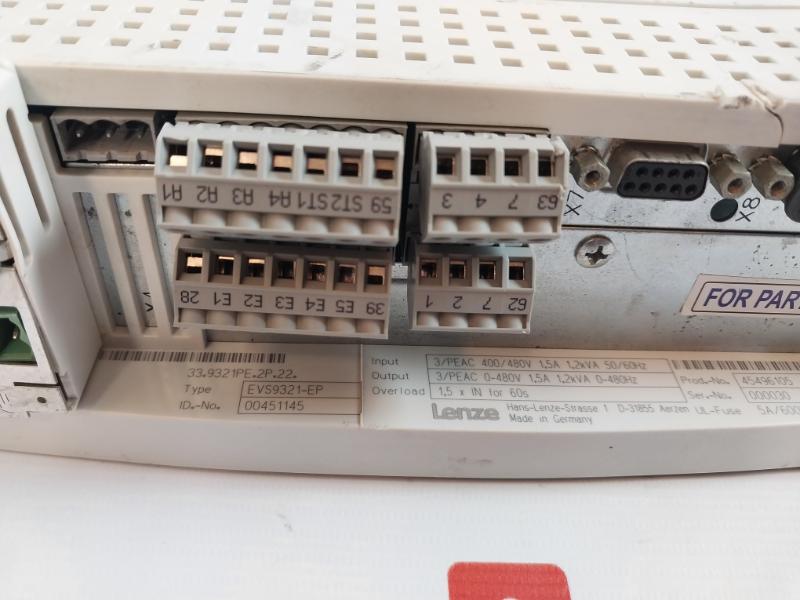 Lenze Evs9321-ep Servo Drive Inverter 24V Dc 2133 60A8 480V