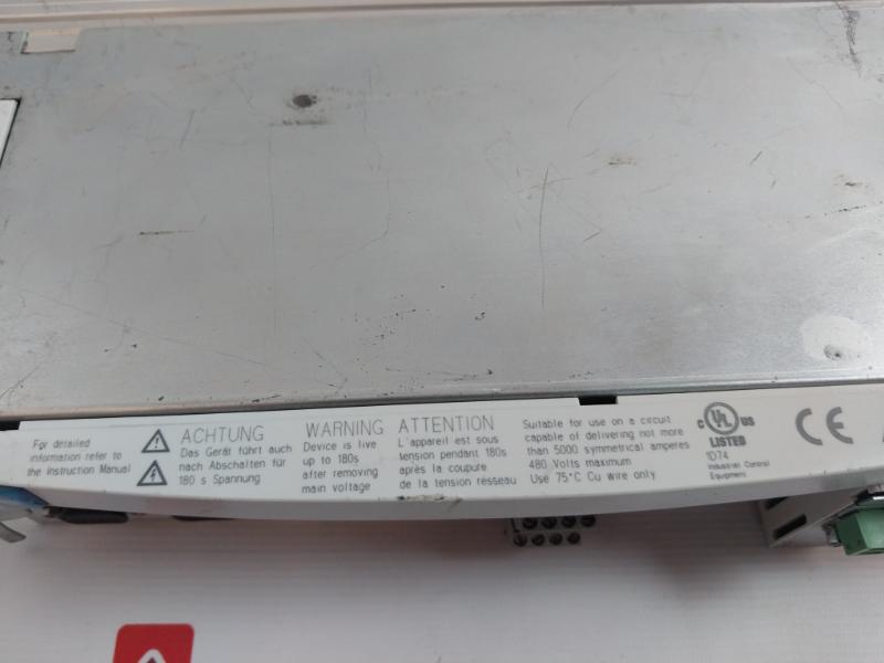 Lenze Evs9322-ep Servo Drive 24V Dc 400/480V 2.5A 2.1Kva 50/60Hz 480V