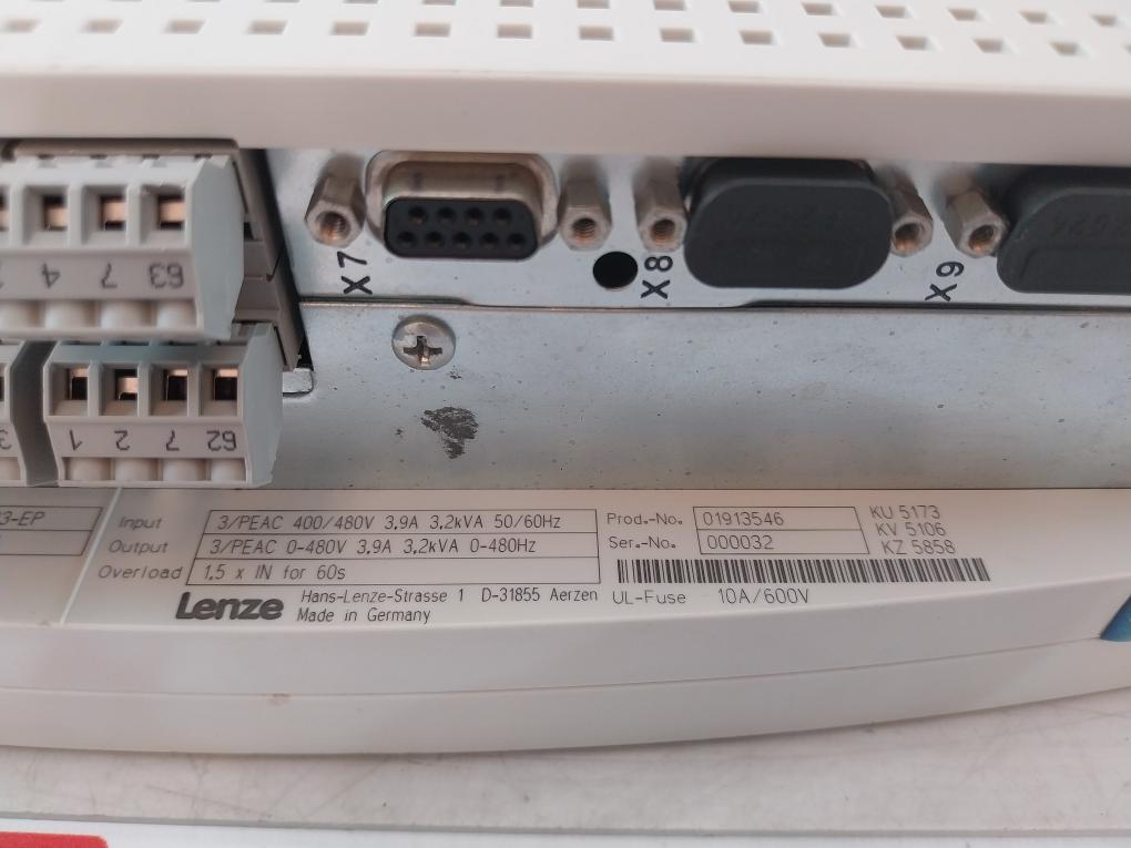 Lenze Evs9323-ep Servo Controller 13180716 3/Peac 400/480V 3.9A 3.2Kva 50/60Hz