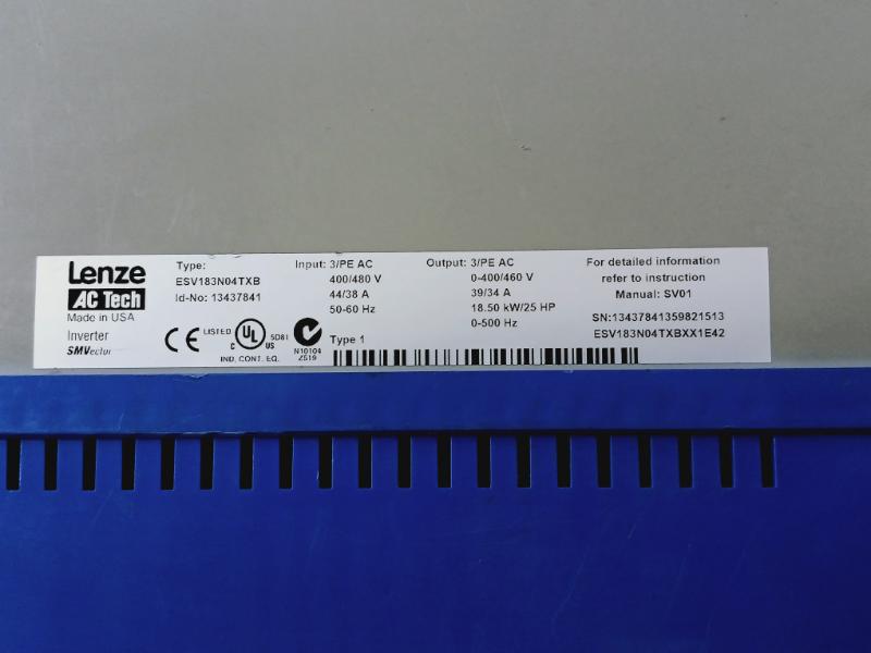 Lenze Smvector Esv183N04Txb Variable Frequency Drive (Vfd)