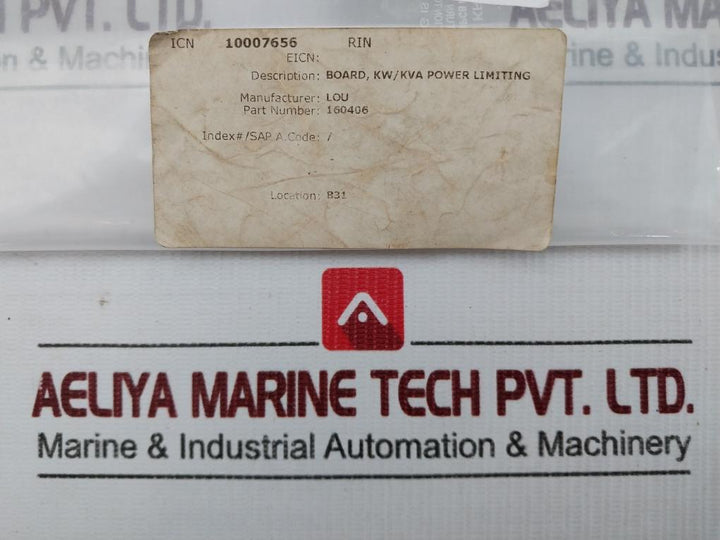 Lers Kw/Kva Power Limiting Board 160406