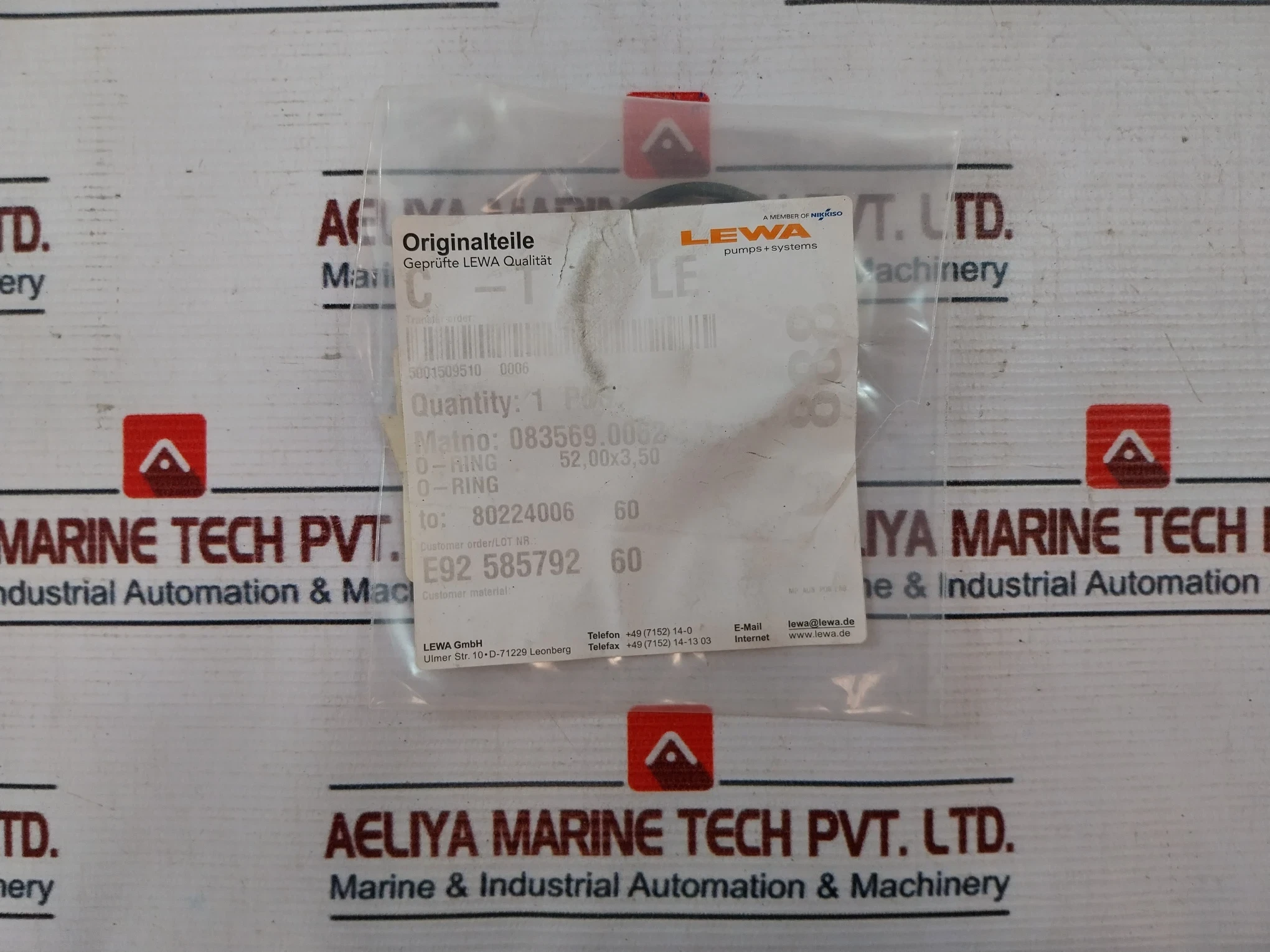 Lewa P-6267A O-ring Connecting Rod Ball Valve P-6267A.0019