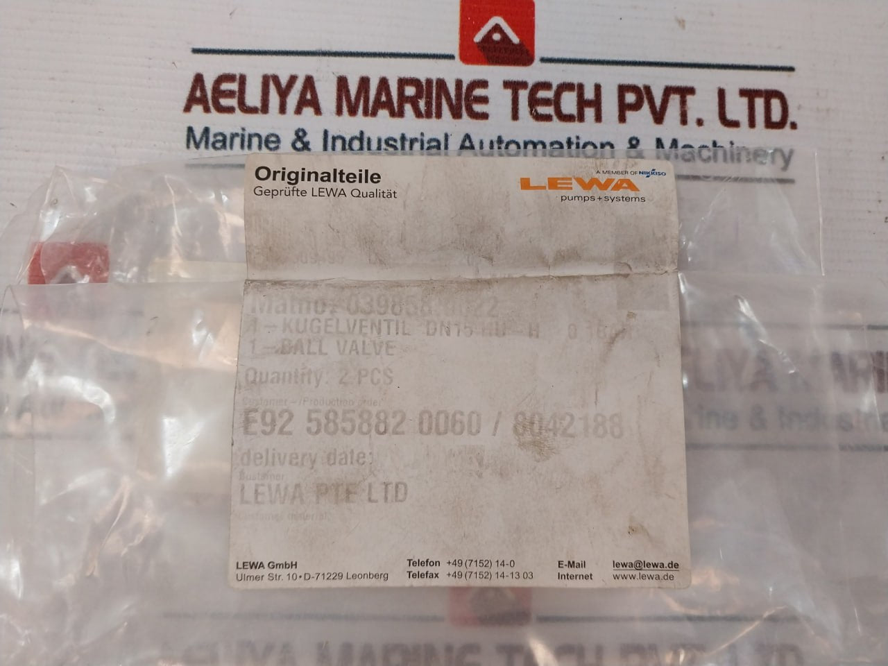 Lewa 083082.0122 Ball Valve Set