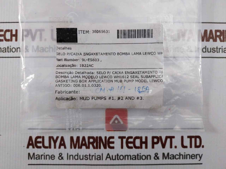 Lewco 9L-es603 Spring Energized Seal 30065631
