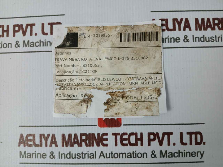 Lewco B310062 L-375 Lock Application For Turntable Mod Rev 03 1503636070