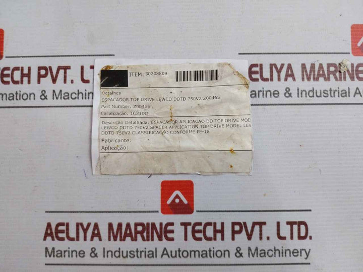Lewco Z00465 Top Drive Spacer Ddtd 750V Pe-18/30208809/30208817