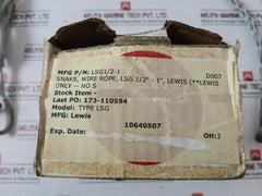 Lewis Lsg Snake Wire Rope 1/2"-1" 2500 Lbs