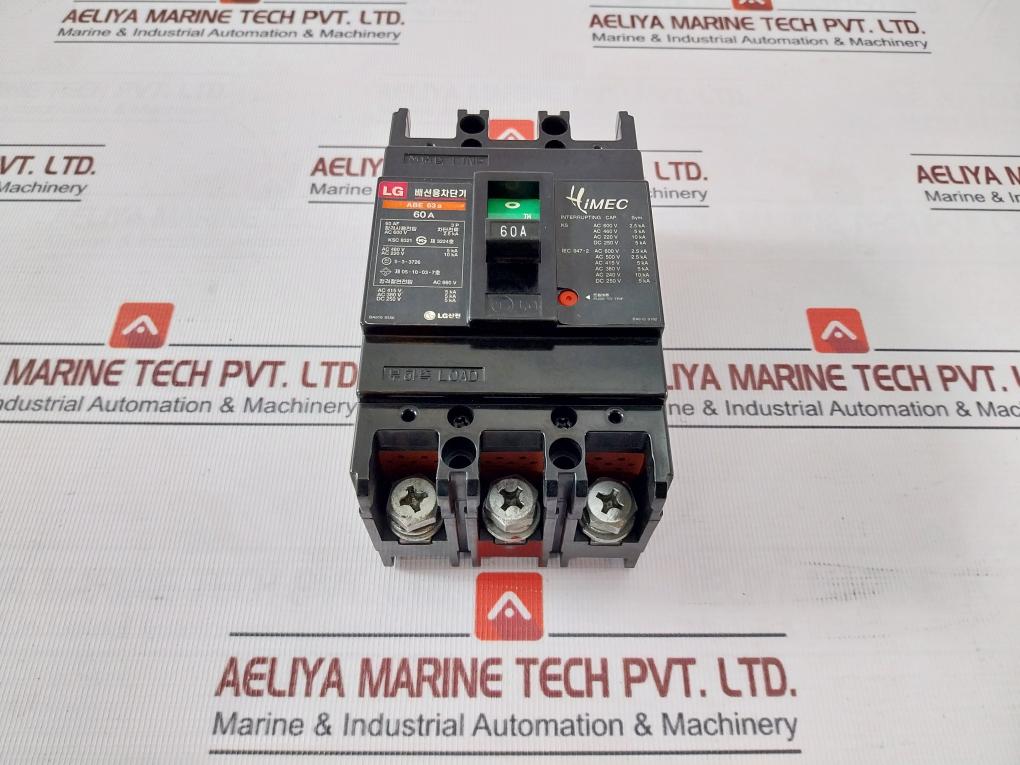 Lg Abe 63A Molded Circuit Breaker 60A Ac600V 2.5Ka Ac660V Ac460V 5Ka Ac220V 10Ka