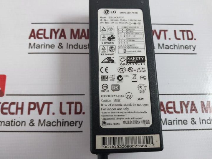 Lg Lcap07F Ac/Dc Input Output Smps Adapter, 36W, E161905
