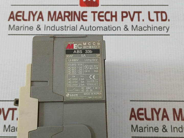 Lg Molded Case Circuit Breaker 690Vac 50/60Hz Abs 33B