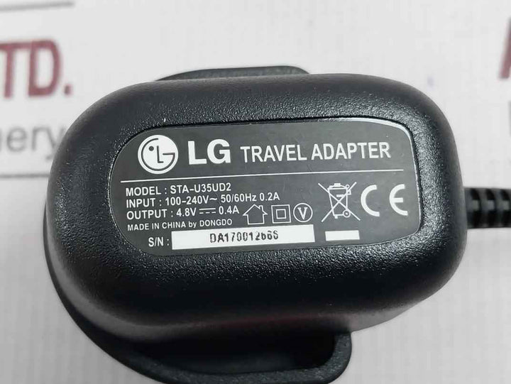Lg Sta-u35Ud2 Travel Adapter 100-240V- 50/60Hz 0.2A Eay62389903