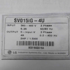 Lg Sv015Ig-4U Adjustable Frequency Drive 380-480V 3 Phase 5.3A 50/60Hz