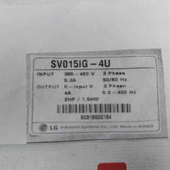 Lg Sv015Ig-4U Adjustable Frequency Drive 380-480V 3 Phase 5.3A 50/60Hz