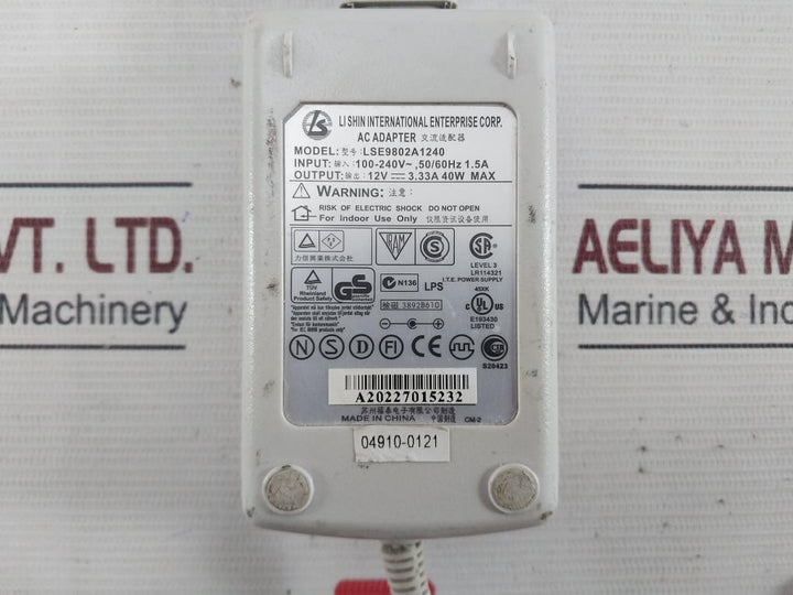 Li Shin Lse9802A1240 Ac Power Adapter 100-240V 50/60Hz 1.5A
