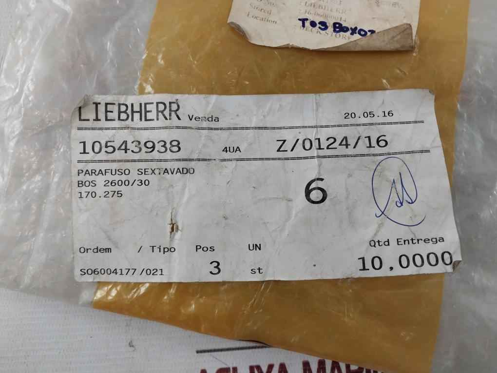 Liebherr 411515014 Assorted Fastener &amp; Fitting Lot Bos 2600730, Bos 2600/30