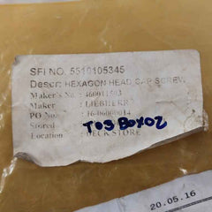 Liebherr 411515014 Assorted Fastener &amp; Fitting Lot Bos 2600730, Bos 2600/30