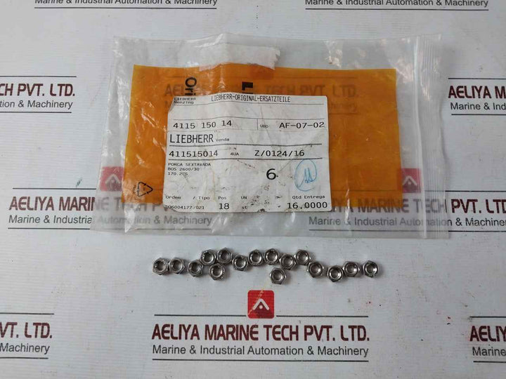 Liebherr 411515014 Assorted Fastener & Fitting Lot Bos 2600730, Bos 2600/30
