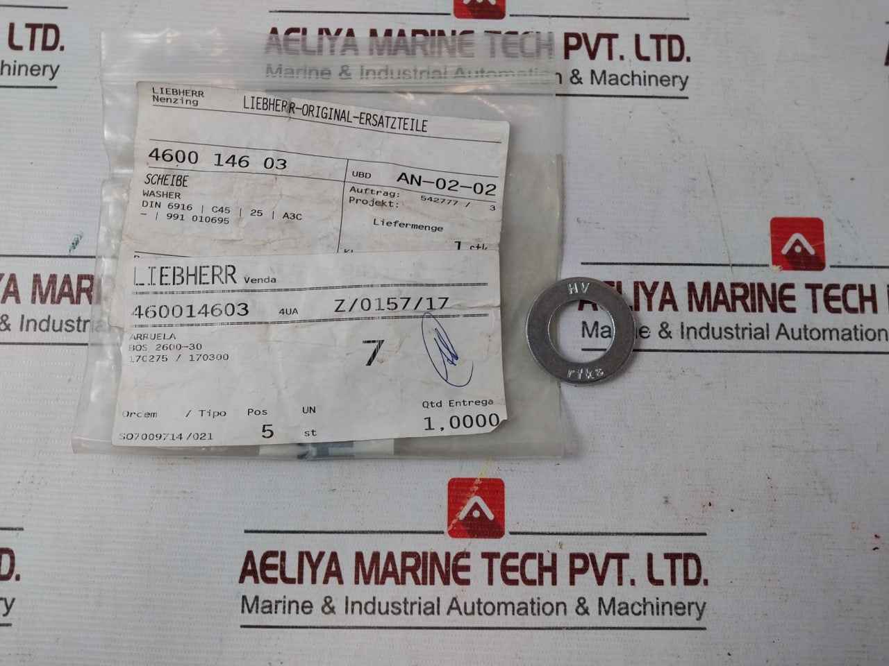 Liebherr 411515014 Assorted Fastener & Fitting Lot Bos 2600730, Bos 2600/30