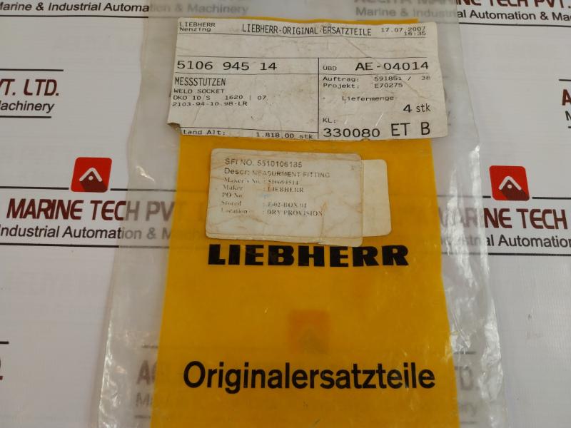 Liebherr 510694514 Oil Drain Screw With Valve 2103-94-10.98-lr