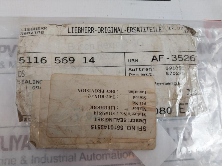 Liebherr 511656914 Sealing Set