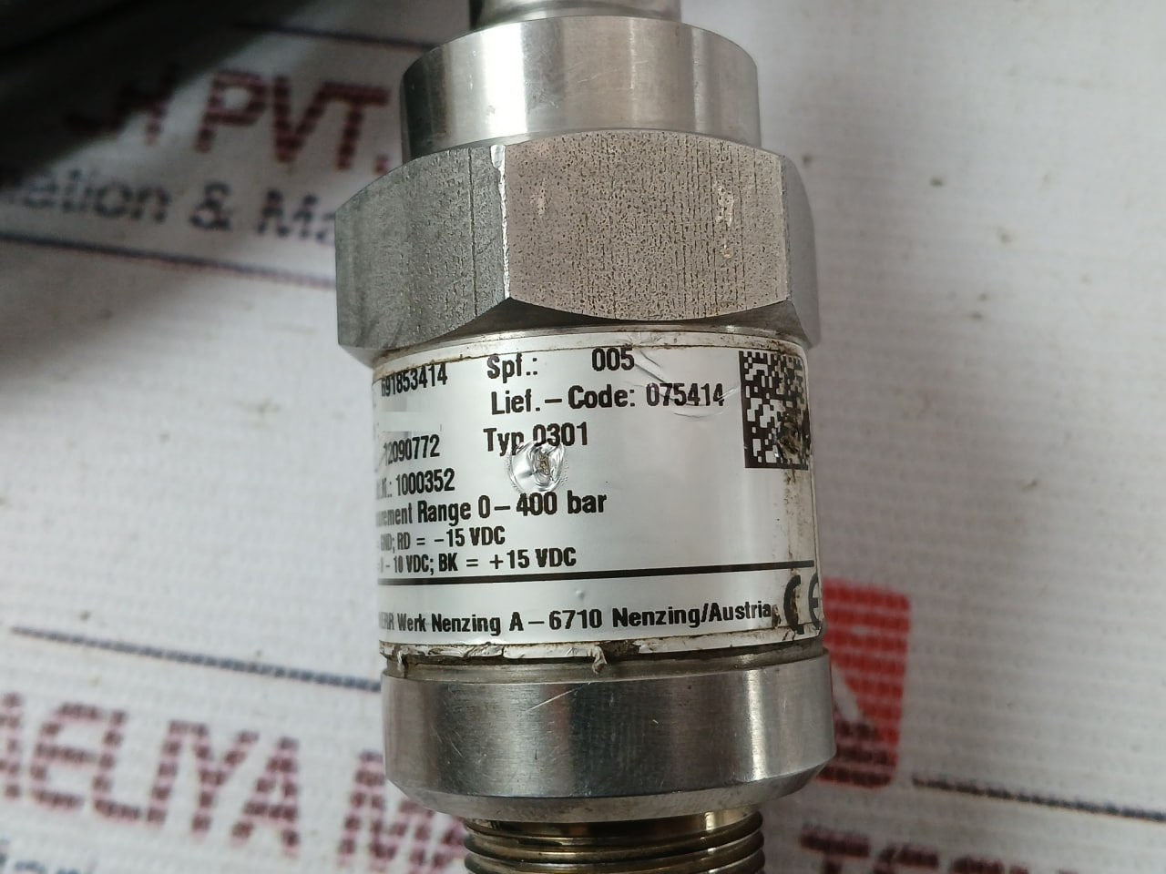 Liebherr 691853414 Pressure Transmitter 0301 0-400 Bar