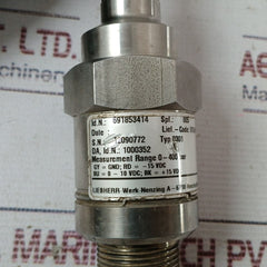 Liebherr 691853414 Pressure Transmitter 0301 0-400 Bar