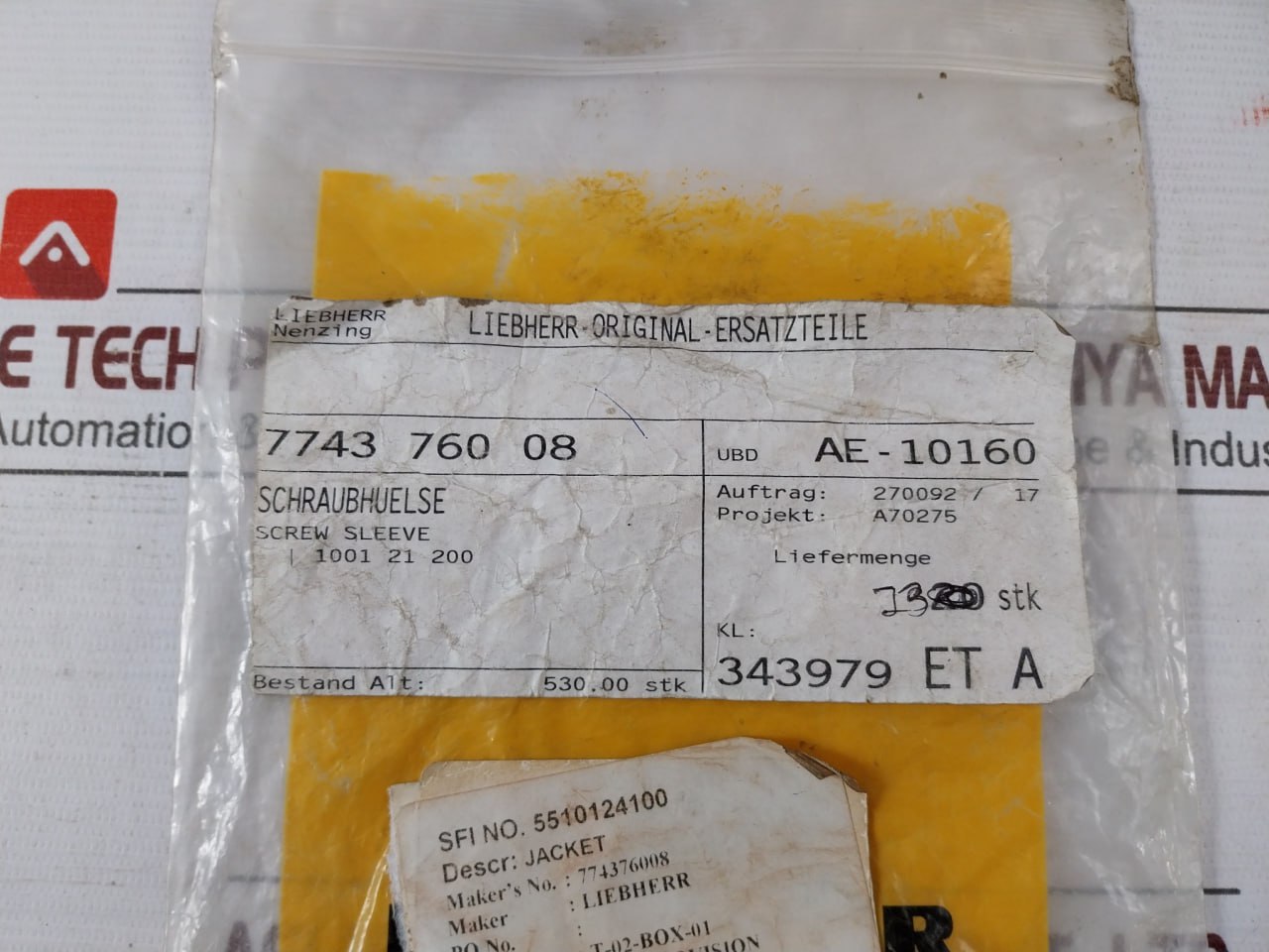 Liebherr 774376008 Stainless Steel Screw Sleeve Concrete Anchor Bolt