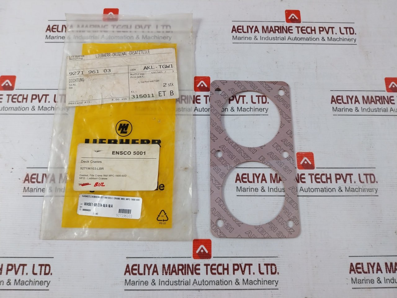 Liebherr 927196103 Gasket For Crane Model Mpc‑1900‑60D