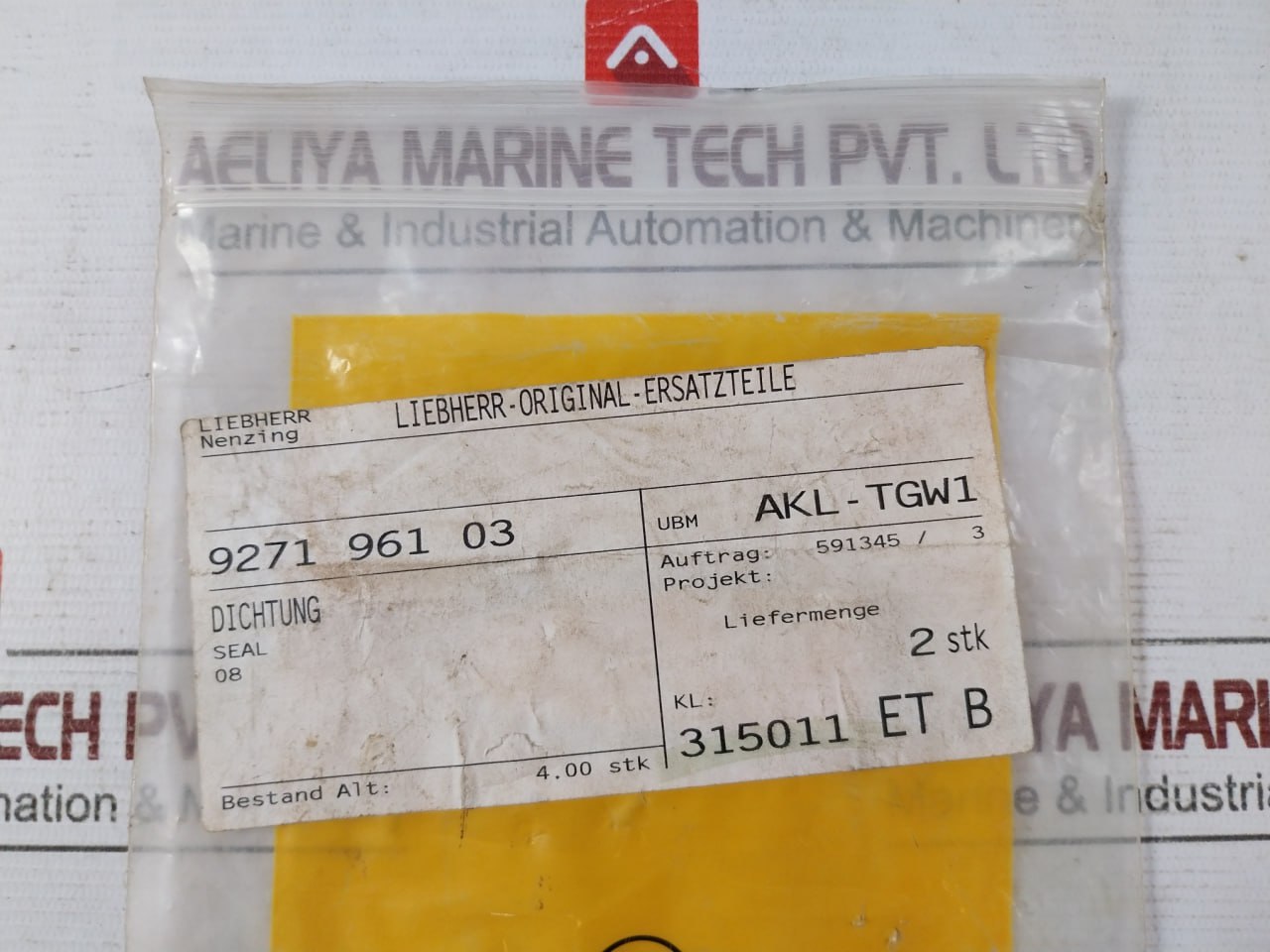 Liebherr 927196103 Gasket For Crane Model Mpc‑1900‑60D