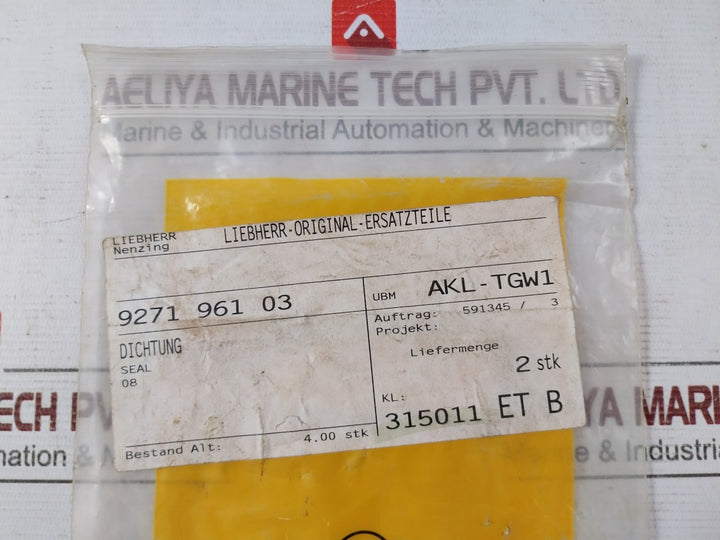Liebherr 927196103 Gasket For Crane Model Mpc?1900?60D