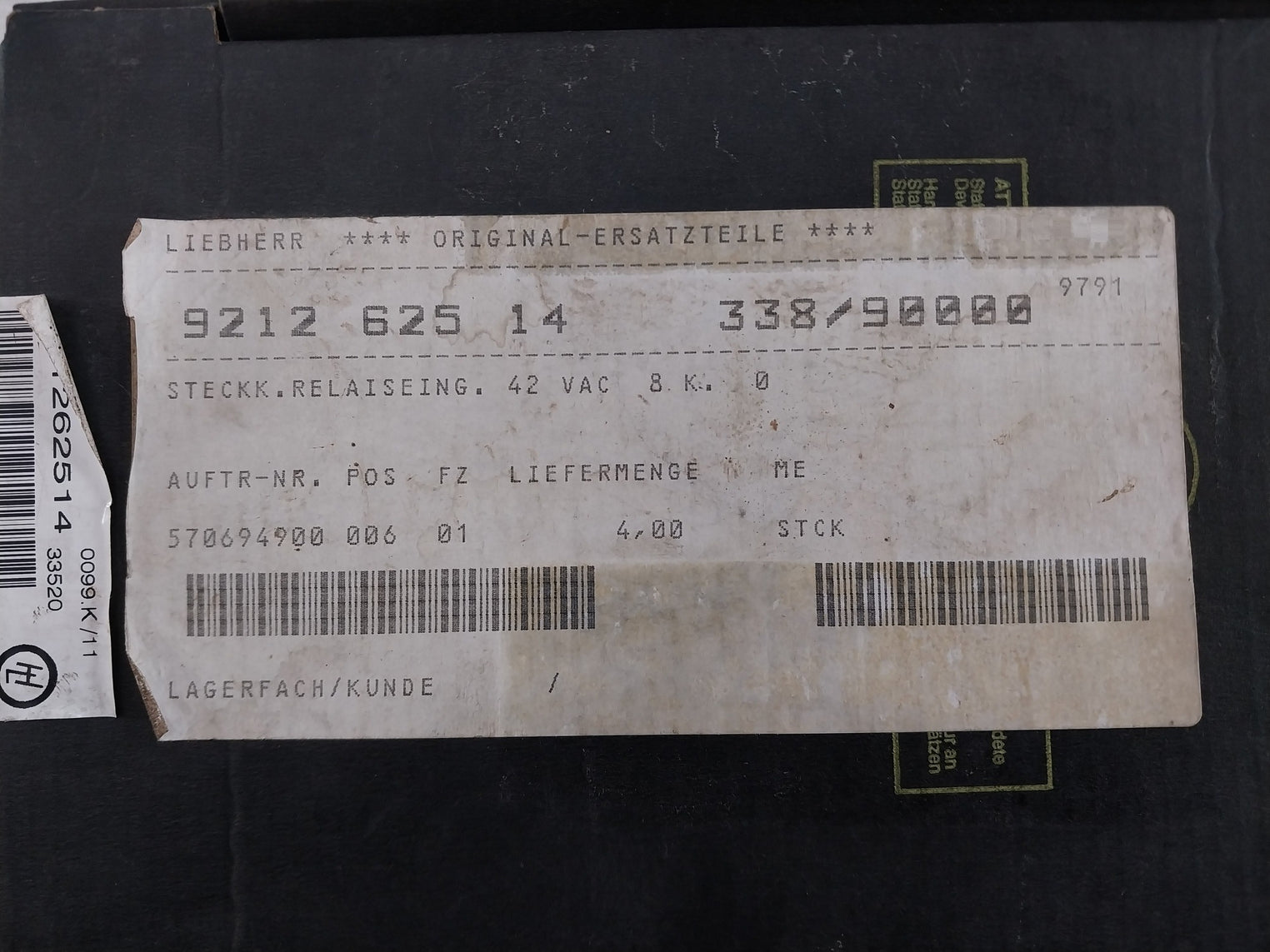 Liebherr Electronic 921262514 Pcb Card 42Vac 8K.0