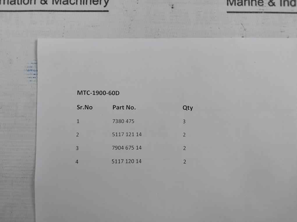 Liebherr Mtc-1900-60D Seal O-ring Kit For Crane Model 6B-23A Iso 3601-1