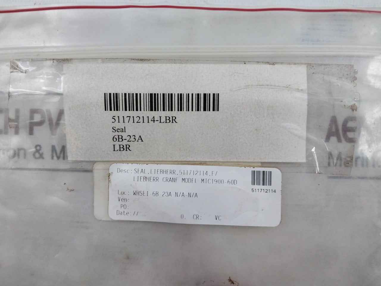 Liebherr Mtc-1900-60D Seal O-ring Kit For Crane Model 6B-23A Iso 3601-1