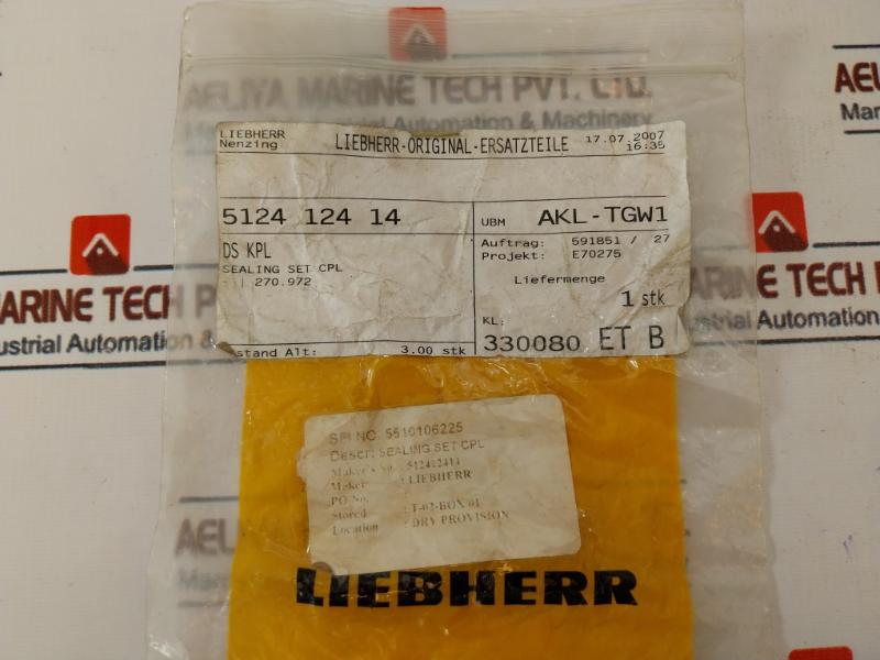 Liebherr R909270972 Sealing Set Cpl, 512412414, 5510106225