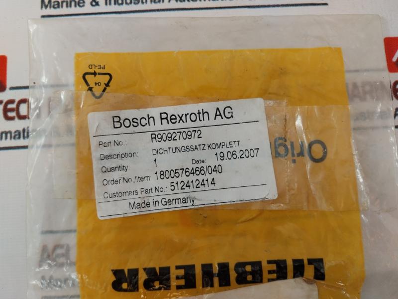 Liebherr R909270972 Sealing Set Cpl, 512412414, 5510106225