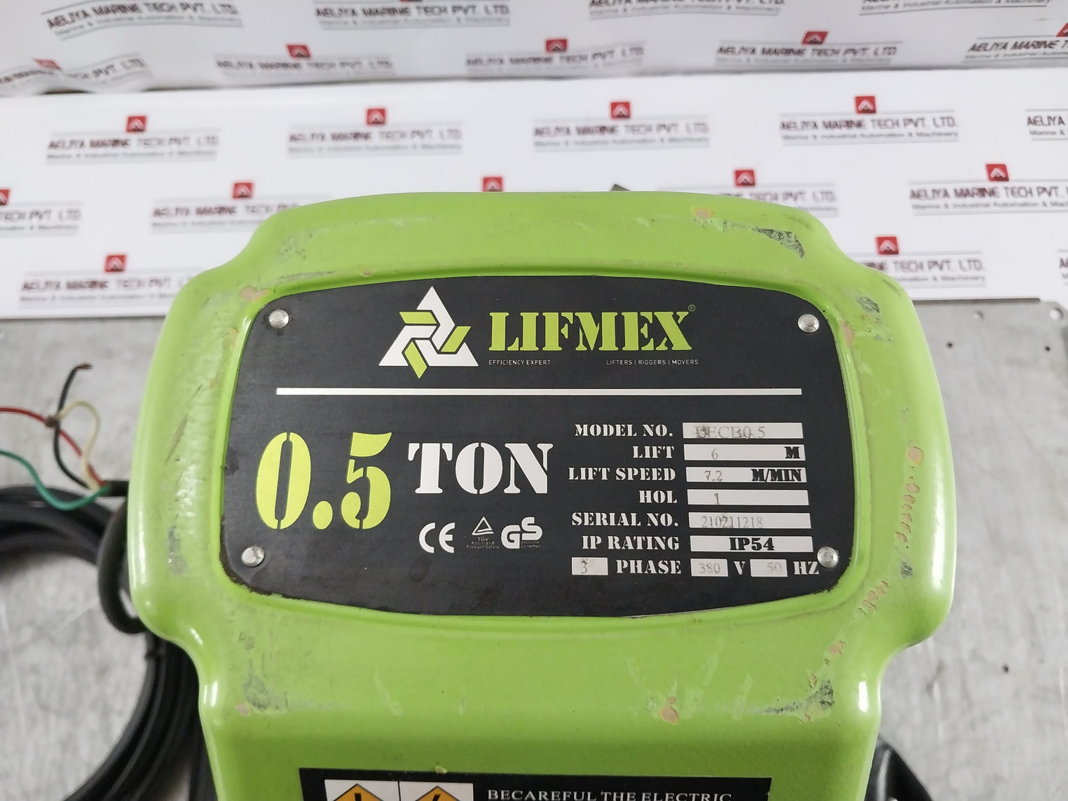 Lifmex Lecb0.5 Ton Electrical Chain Block Without Trolley, 7.2 M/Min, 3 Phase