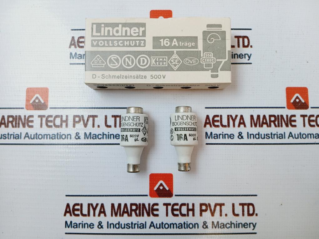 Lot of 6x Lindner 16A Bottle Fuse 500V