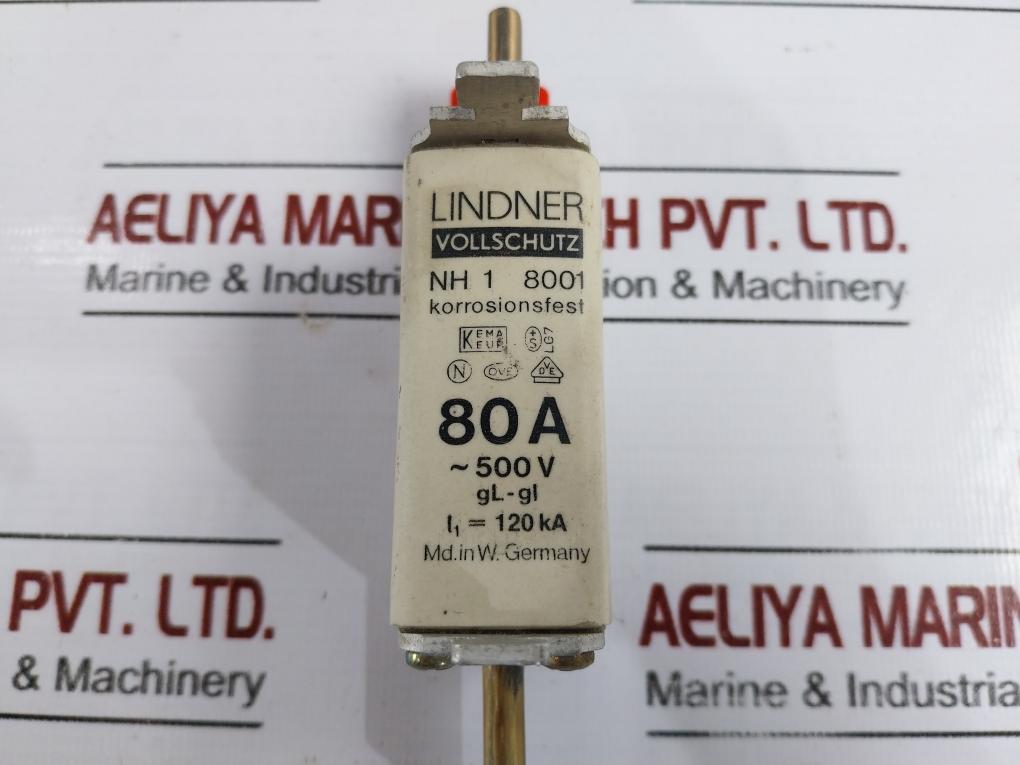 Lindner Nh 1 8001 80a 500v Full Protection Fuse Inser