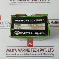Linero Controls Hs-230 Pressure Control Switch 5-30 Kgf/Cm2 Ac 125V/250V 9147
