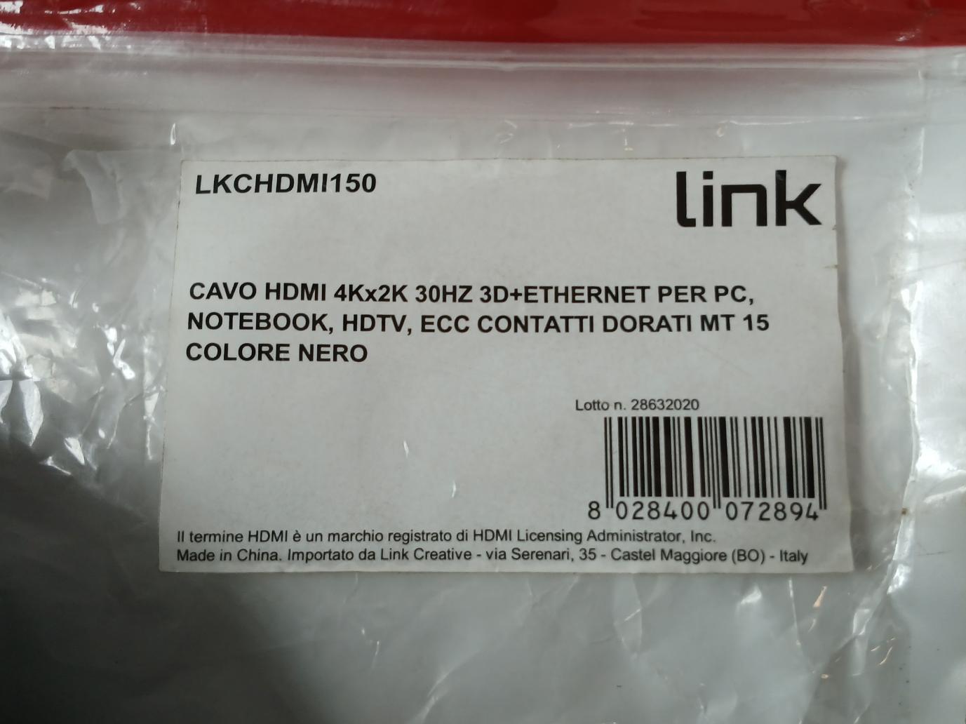 Link Creative Lkchdmi150 High Speed Hdmi Cable With Ethernet 15-mt