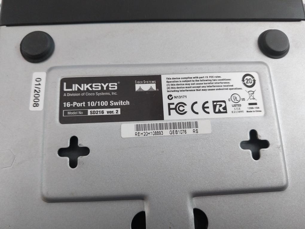 Linksys Sd216 16-port 10/100 Desktop Ethernet Network Switch Ver.2